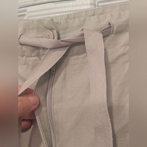 Talbots Heritage Women's Casual Linen Blend Drawstring Pants Beige Wide Leg 16 - Picture 5 of 10